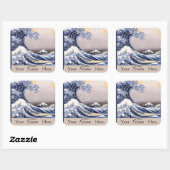 ザウェーブオフ素晴らし神奈川蔵書票 スクエアシール (シート)