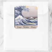 ザウェーブオフ素晴らし神奈川蔵書票 スクエアシール (バッグ)