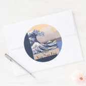 ザウェーブオフ素晴らし神奈川蔵書票 ラウンドシール (封筒)