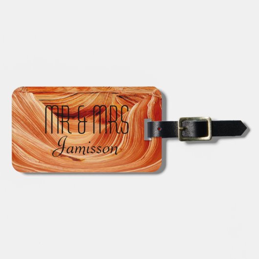 ザウェーブサウスウェスト抽象芸術パーソナライズされたネームバッグ ラゲッジタグ (正面横)