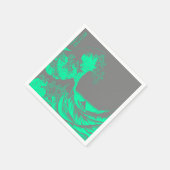 ザウェーブシーフ素晴らしームグリーン&グレーナプキンズ スタンダードカクテルナプキン (角)