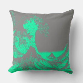 ザウェーブシ素晴らしーフォルムグリーン&グレイ枕 クッション