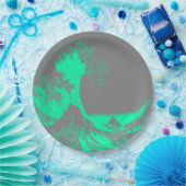 ザウェーブシ素晴らしーホムグリーン&グレー紙プレート ペーパープレート (パーティー)