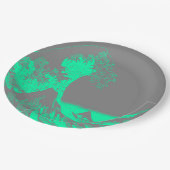 ザウェーブシ素晴らしーホムグリーン&グレー紙プレート ペーパープレート (アングル)