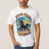 ザウェーブライダーサーフィンブラックプードル Tシャツ (正面)