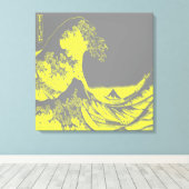 ザウェー素晴らしブキャンバスプリントイエロー&グレー キャンバスプリント (インサイチュ (ウッドフロア))