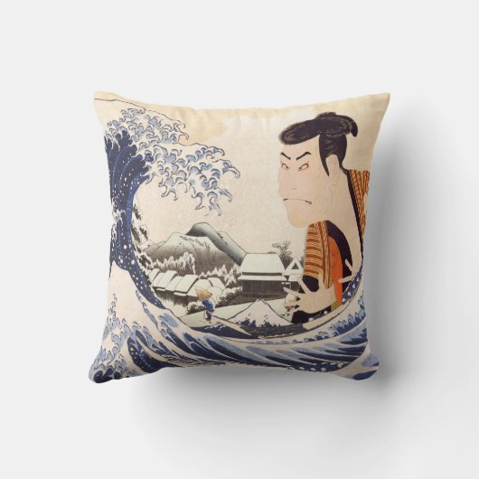 ザウェー素晴らしブ浮世絵コラージュ クッション (裏面)