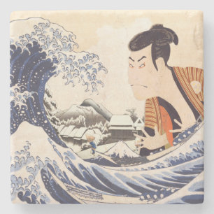 ザウェー素晴らしブ浮世絵コラージュ ストーンコースター
