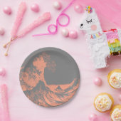 ザウェー素晴らしブ紙プレートピーチ&グレー ペーパープレート (パーティー)