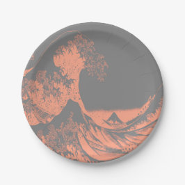 ザウェー素晴らしブ紙プレートピーチ&グレー ペーパープレート
