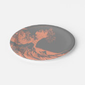 ザウェー素晴らしブ紙プレートピーチ&グレー ペーパープレート (アングル)