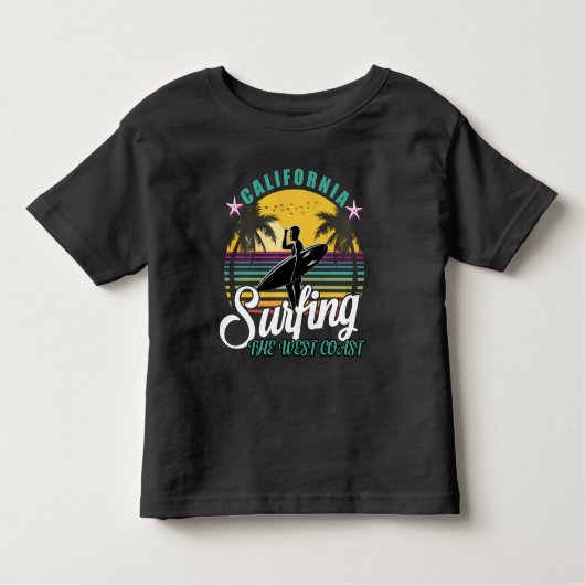 ザウエストコースト – カリフォルニアサーフィントドラーTシャツ トドラーTシャツ (正面)