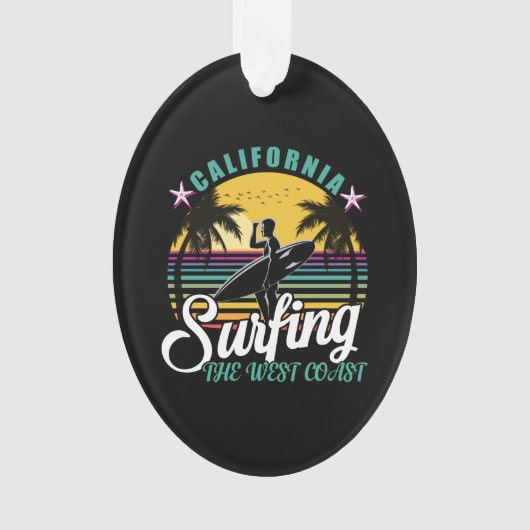ザウエストコースト – カリフォルニアサーフィン オーナメント (正面)
