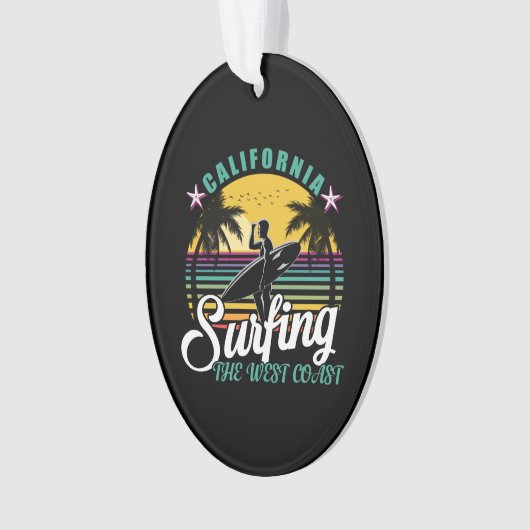 ザウエストコースト – カリフォルニアサーフィン オーナメント (正面)