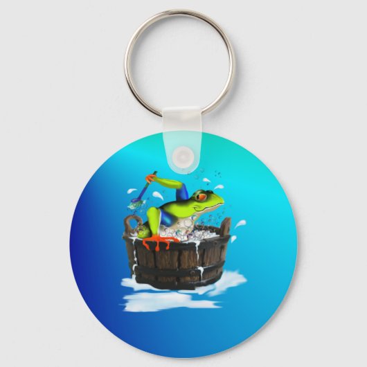 ザウォッシングカエルのキーチェーン キーホルダー (正面)