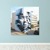 ザウォッチフル顔 キャンバスプリント (インサイチュ (ウッドフロア))