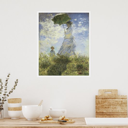 ザウォーク、パラソルのある女性、1875クロード・モネ ポスター (キッチン)