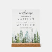 ザウォーターカラーパインツリーフォレストズコレク結婚ション アクリルサイン (正面)