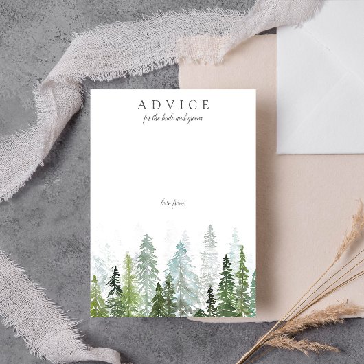 ザウォーターカラーパインツリーフォレストズコレク結婚ション アドバイスカード