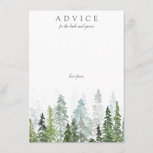 ザウォーターカラーパインツリーフォレストズコレク結婚ション アドバイスカード (正面)