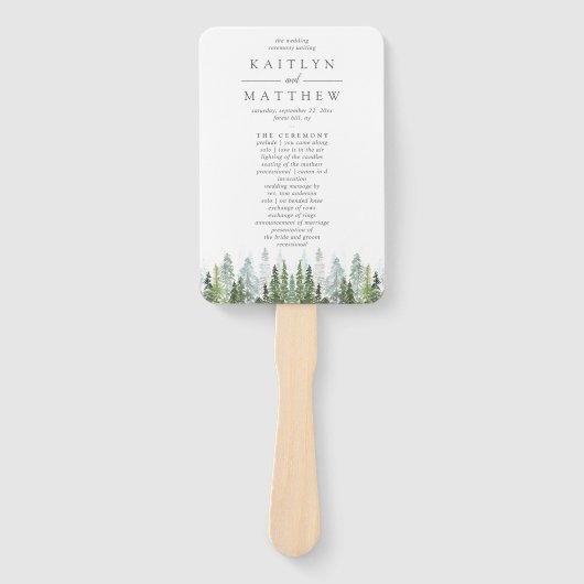 ザウォーターカラーパインツリーフォレストズコレク結婚ション ハンドファン (正面)