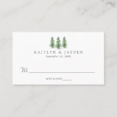 ザウォーターカラーパインツリーフォレストズコレク結婚ション プレイスカード (正面)