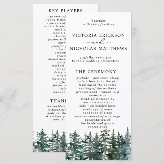 ザウォーターカラーパインツリーフォレストズコレク結婚ション プログラム (正面/裏面)