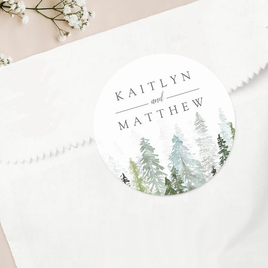 ザウォーターカラーパインツリーフォレストズコレク結婚ション ラウンドシール