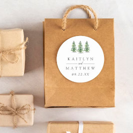 ザウォーターカラーパインツリーフォレストズコレク結婚ション ラウンドシール