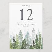 ザウォーターカラーパインツリーフォレストズコレク結婚ション 招待状 (裏面)