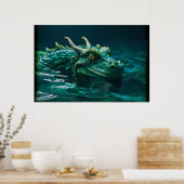 ザウォータードラゴンファンタジーアート ポスター (キッチン)