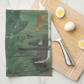 ザウォーターフォールバイアンリルーソーヴィンテージファインアート キッチンタオル (四つ折り)