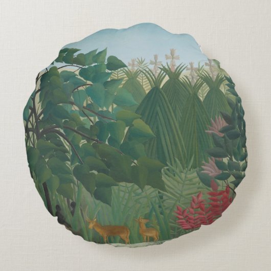 ザウォーターフォールバイアンリルーソーヴィンテージファインアート ラウンドクッション (裏面)