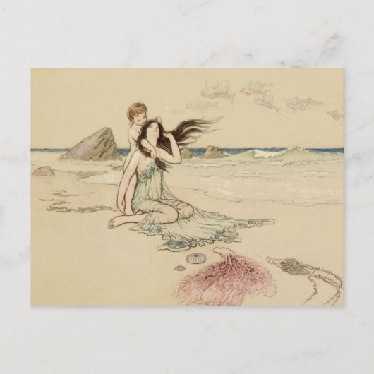 ザウォーターベビービーチヴィンテージおとぎ話 ポストカード (正面)