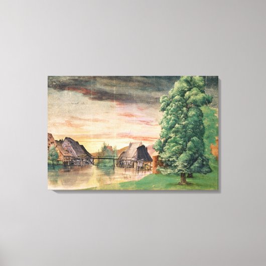 ザウォーターミル、1495-97 キャンバスプリント (正面)