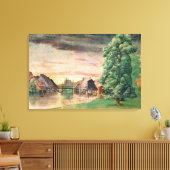 ザウォーターミル、1495-97 キャンバスプリント (インサイチュ (リビング))