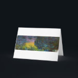 ザウォーターリリー – Setting Sun, Claude Monet, 1916 カード<br><div class="desc">オスカー・クロード・モネ（1840年11月14日–1926年12月5日）フランスのは画家で、印象派の創始者であフランスのり、特に自然の前に起こった自分の認識の哲学の中で最も一貫性のある多産の開業医であ絵画る。「印象主義」という用語は、1874年にモネとその仲間がパリサロンの代替として開催した個展の最初に展示された彼のインプレッション絵画、ソレイルレバント（インプレッション、日の出）のタイトルに由来する。モネは田舎を記録するという野心を抱フランスのき、光の変化や季節の移り変わりを捉えるために絵画、同じシーンの手法を何度も採用した。1883年からジュヴェルニーに住み、家や財産を購入し、彼の知る作品の主題となるユリの池を含む広大な造園プロジェクトを始め最高のた。1899年絵画に睡蓮を始め、橋を中心とした縦向きの風景を最初に始め日本の、その後、20年間の生涯を通じて彼を描き続ける大規模な絵画シリーズを制作した。引用文：ウィキペディア</div>