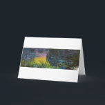 ザウォーターリリー – Setting Sun, Claude Monet, 1916 カード<br><div class="desc">オスカー・クロード・モネ（1840年11月14日–1926年12月5日）フランスのは画家で、印象派の創始者であフランスのり、特に自然の前に起こった自分の認識の哲学の中で最も一貫性のある多産の開業医であ絵画る。「印象主義」という用語は、1874年にモネとその仲間がパリサロンの代替として開催した個展の最初に展示された彼のインプレッション絵画、ソレイルレバント（インプレッション、日の出）のタイトルに由来する。モネは田舎を記録するという野心を抱フランスのき、光の変化や季節の移り変わりを捉えるために絵画、同じシーンの手法を何度も採用した。1883年からジュヴェルニーに住み、家や財産を購入し、彼の知る作品の主題となるユリの池を含む広大な造園プロジェクトを始め最高のた。1899年絵画に睡蓮を始め、橋を中心とした縦向きの風景を最初に始め日本の、その後、20年間の生涯を通じて彼を描き続ける大規模な絵画シリーズを制作した。引用文：ウィキペディア</div>