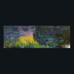 ザウォーターリリー – Setting Sun, Claude Monet, 1916 ポスター<br><div class="desc">オスカー・クロード・モネ（1840年11月14日–1926年12月5日）フランスのは画家で、印象派の創始者であフランスのり、特に自然の前に起こった自分の認識の哲学の中で最も一貫性のある多産の開業医であ絵画る。「印象主義」という用語は、1874年にモネとその仲間がパリサロンの代替として開催した個展の最初に展示された彼のインプレッション絵画、ソレイルレバント（インプレッション、日の出）のタイトルに由来する。モネは田舎を記録するという野心を抱フランスのき、光の変化や季節の移り変わりを捉えるために絵画、同じシーンの手法を何度も採用した。1883年からジュヴェルニーに住み、家や財産を購入し、彼の知る作品の主題となるユリの池を含む広大な造園プロジェクトを始め最高のた。1899年絵画に睡蓮を始め、橋を中心とした縦向きの風景を最初に始め日本の、その後、20年間の生涯を通じて彼を描き続ける大規模な絵画シリーズを制作した。引用文：ウィキペディア</div>