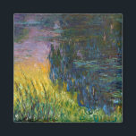 ザウォーターリリー – Setting Sun, Claude Monet, 1916 マグネット<br><div class="desc">オスカー・クロード・モネ（1840年11月14日–1926年12月5日）フランスのは画家で、印象派の創始者であフランスのり、特に自然の前に起こった自分の認識の哲学の中で最も一貫性のある多産の開業医であ絵画る。「印象主義」という用語は、1874年にモネとその仲間がパリサロンの代替として開催した個展の最初に展示された彼のインプレッション絵画、ソレイルレバント（インプレッション、日の出）のタイトルに由来する。モネは田舎を記録するという野心を抱フランスのき、光の変化や季節の移り変わりを捉えるために絵画、同じシーンの手法を何度も採用した。1883年からジュヴェルニーに住み、家や財産を購入し、彼の知る作品の主題となるユリの池を含む広大な造園プロジェクトを始め最高のた。1899年絵画に睡蓮を始め、橋を中心とした縦向きの風景を最初に始め日本の、その後、20年間の生涯を通じて彼を描き続ける大規模な絵画シリーズを制作した。引用文：ウィキペディア</div>