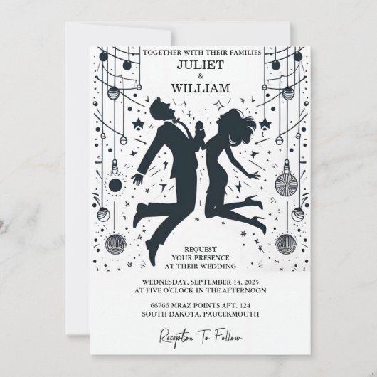 ザウ予測できなユニークムファンキーミームおもしろい結婚ズ 招待状 (正面)