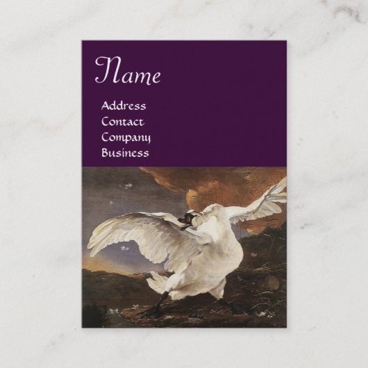 ザエクスプレスドスワンモノグラム、パープルパール紙 名刺 (正面)