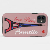 ザエッフェルタワー名前をカスタムする Case-Mate iPhoneケース (裏面(横))