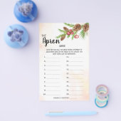 ザエプロンゲームクリスマスブライダルシャワーゲームカード チラシ (シングル)