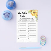 ザエプロンブライダルシャワーひまわりゲームカード チラシ (シングル)