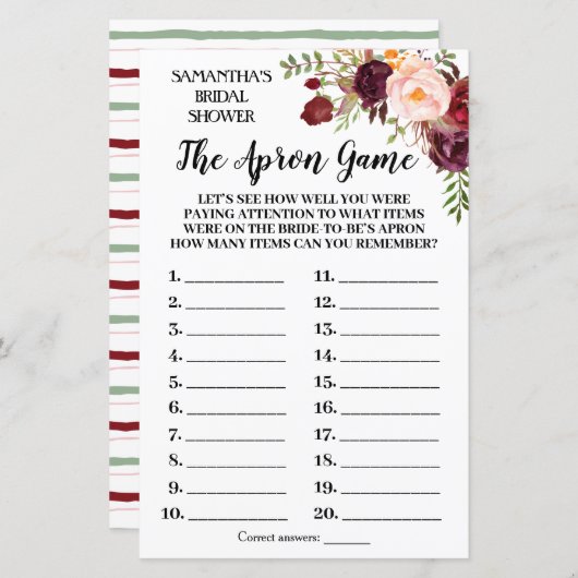 ザエプロンマルサラフラワーズゲーム (正面/裏面)