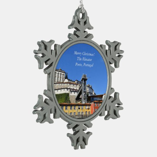 ザエレベーターポルトポルトガルクリスマスオーナメント スノーフレークピューターオーナメント (左)