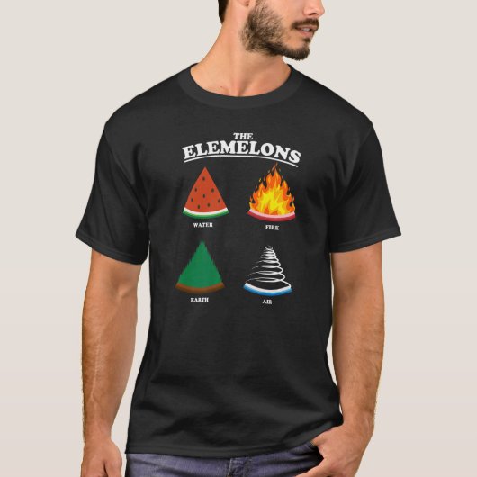 ザエレメロンスイカのエアアース火パニー食べ物 Tシャツ (正面)