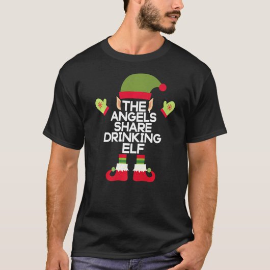 ザエンジェルズ共有ドリンクおもしろいサンタ・バーボンChr Tシャツ (正面)