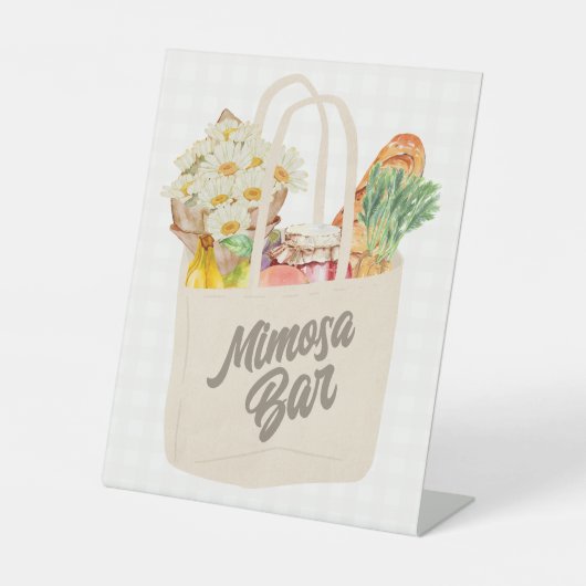 ザオフザマーケットブライダルシャワーミモザバー 台座サイン (正面)